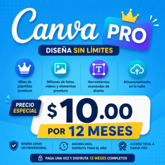 Canva Pro - $ 10.00 por 24 meses