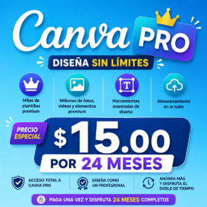 Canva Pro - $ 15.00 por 24 meses